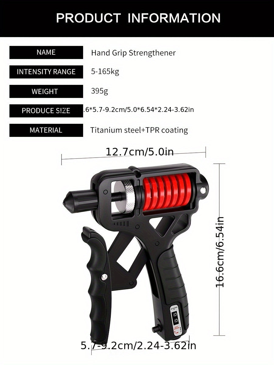 Hand Grip Strengthener Trainer with Adjustable Resistance 11-363lbs (5-165kg), Forearm Hand Grip Strength Exerciser for Muscle Building