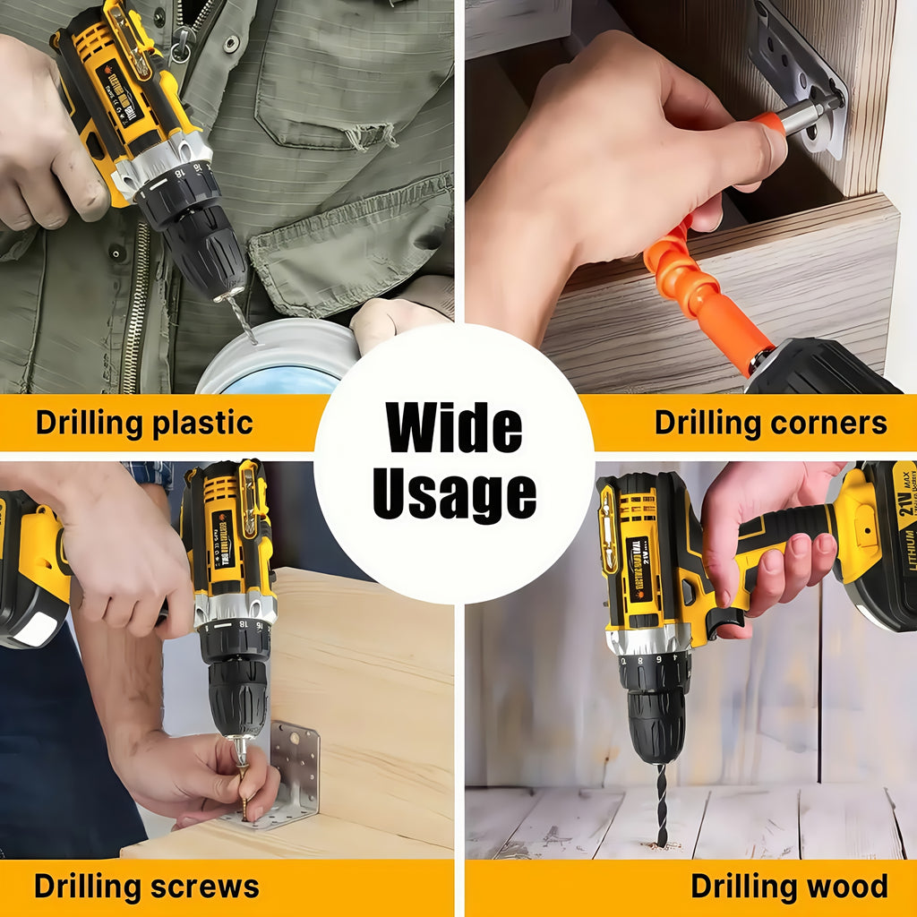 Drill Set Wireless . The New Impact Drill Is Equipped With A 3/8-inch Keyless Chuck And A Work Light