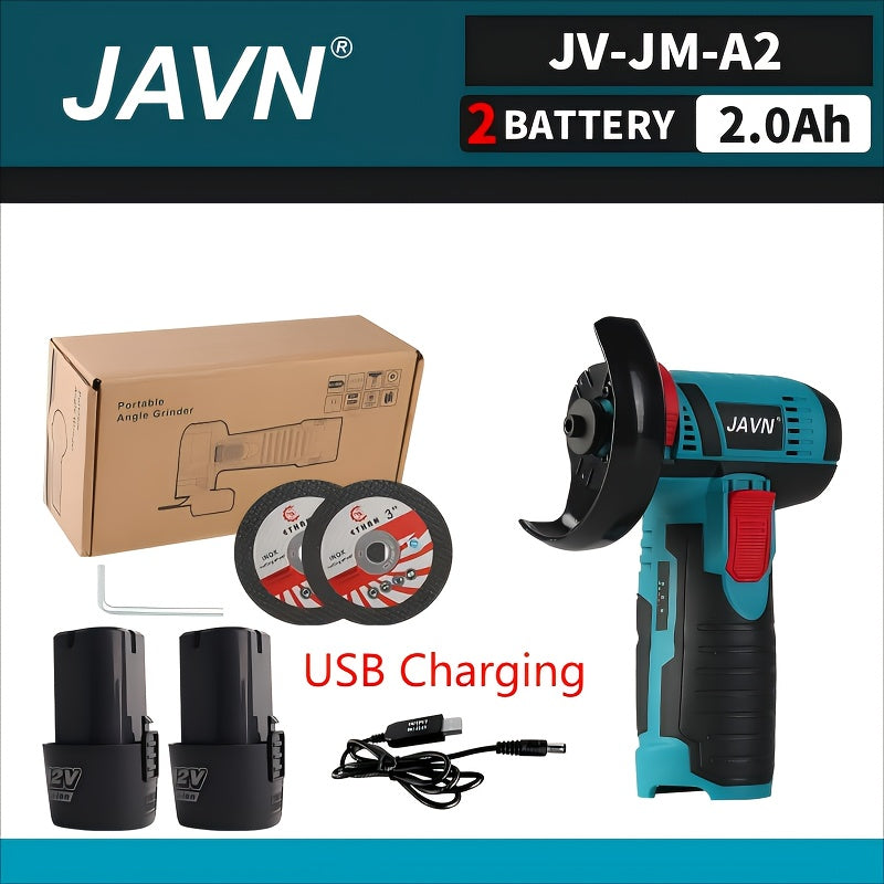 JAVN 12V Cordless Angle Grinder - 19500 RPM Powerful Electric Grinding & Polishing Machine