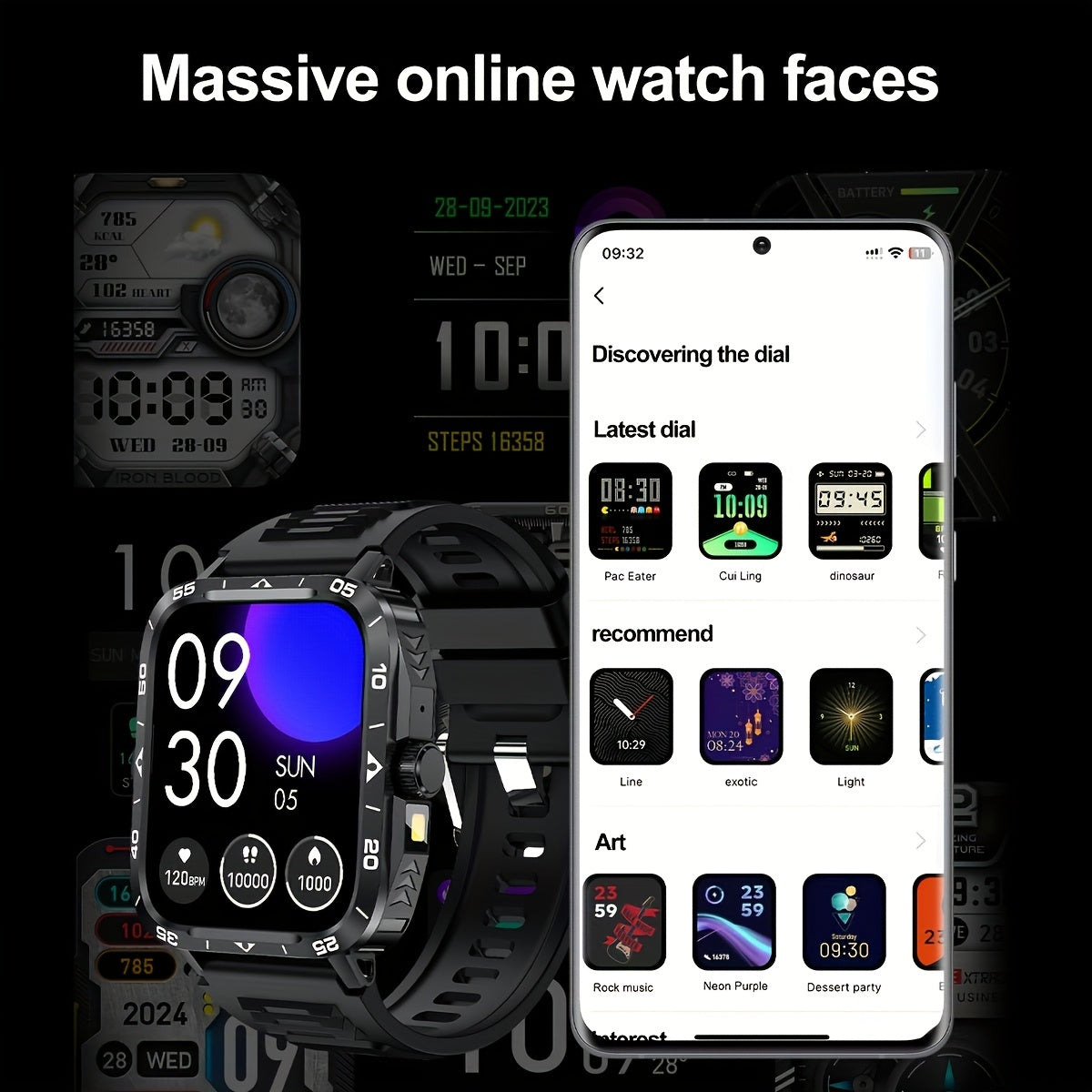 Smartwatch 2024 New , IP67, LED Display, Altitude Gauge, Barometer, 100+ Sports Modes, 300mAh Battery, Multimedia Information Viewing, Weatherometer, Pedometer, Fitness Tracker, Wireless 5.0, Android/iOS Compatible, with Call/