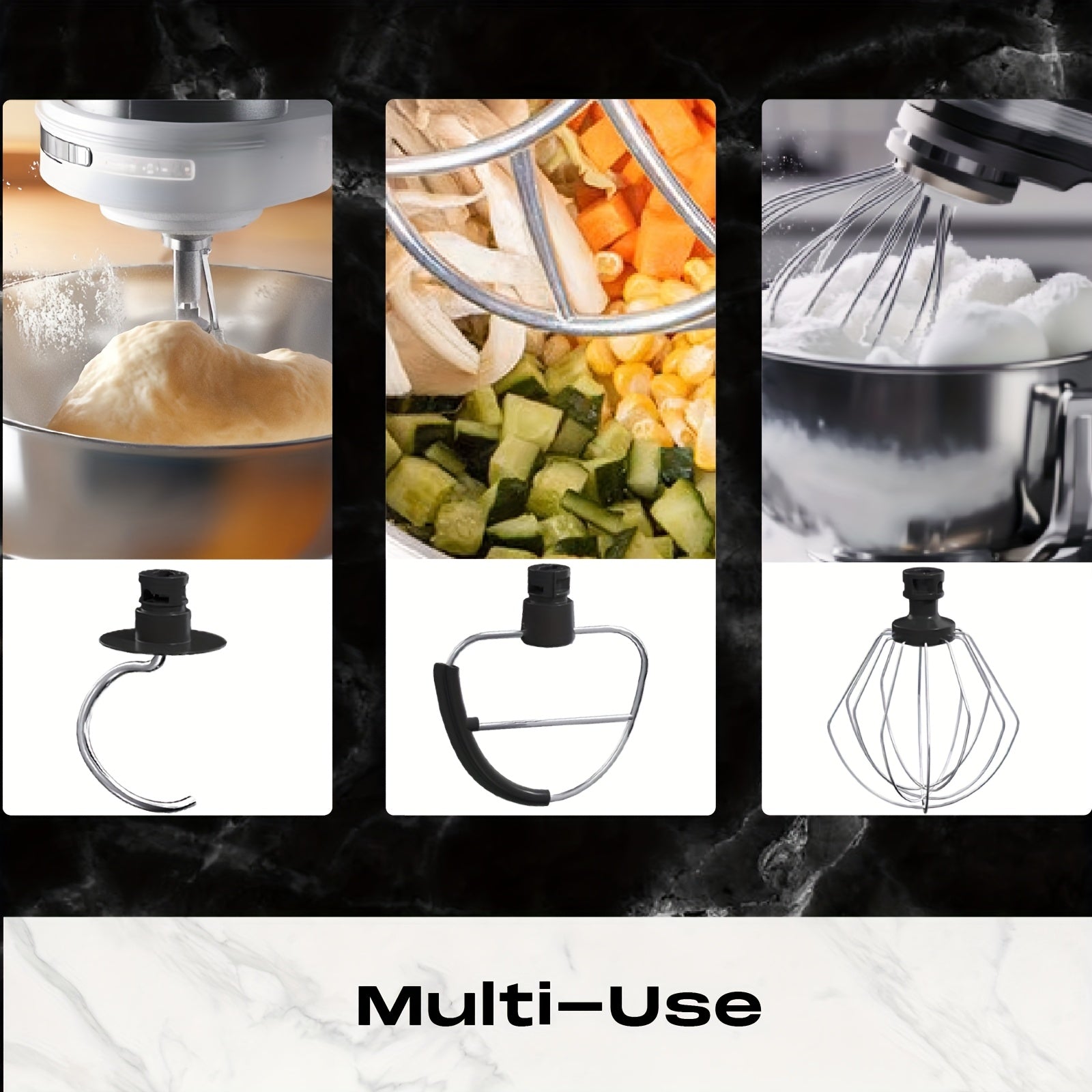 Mixer Food Processor 800 W SUPERLEX with 4.5L Stainless Steel Bowl - Professional Kneading Machine with 10 Speeds, Dough Hook, Whisk & Scraper - Stand Mixer for Bread, Cakes & More
