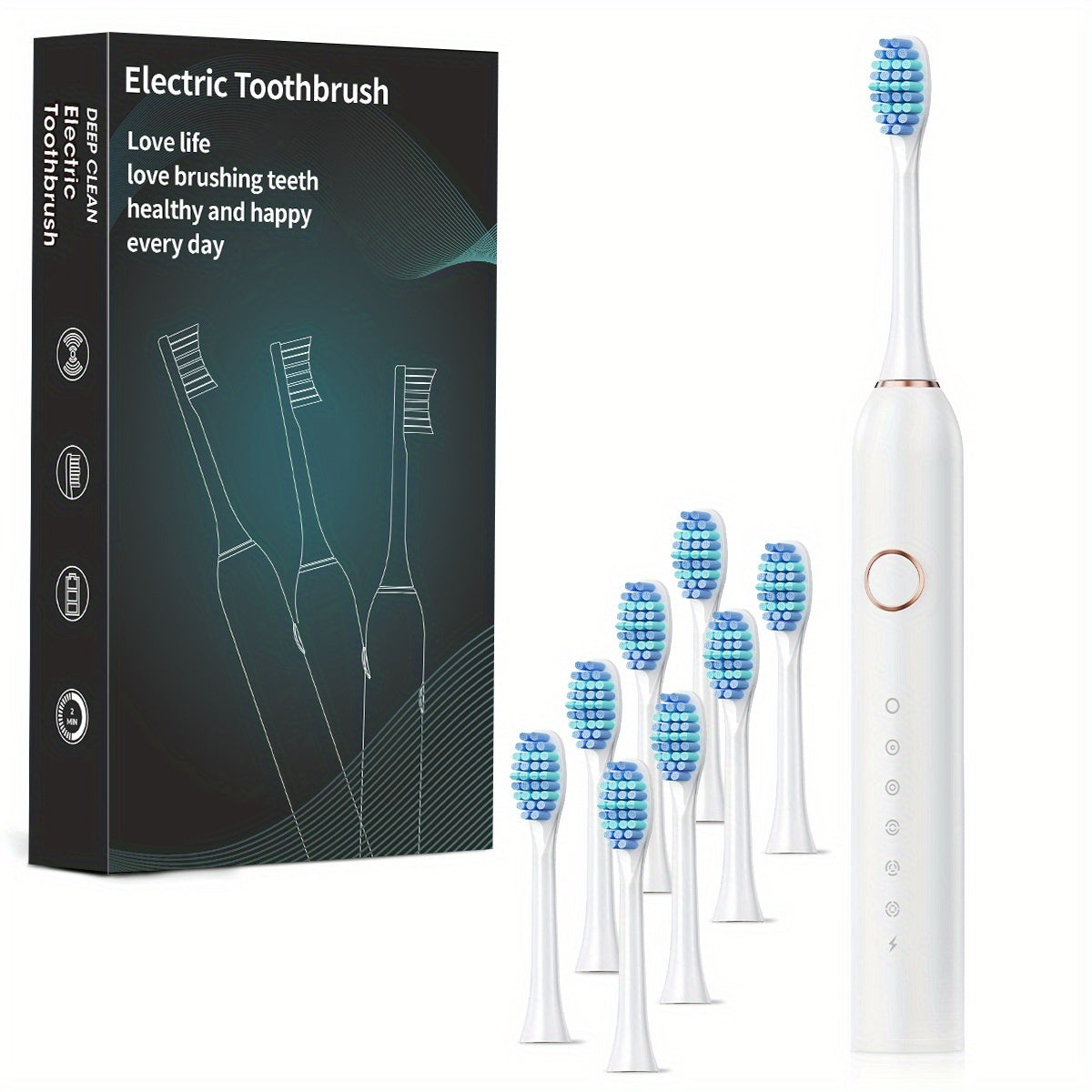 Toothbrush for Adults, Smart Fully Automatic Electric Unisex, Black White Pink
