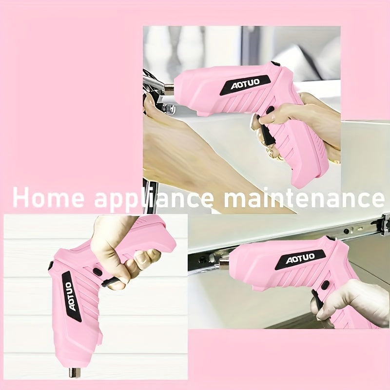 Screwdriver 14pcs Small Hand-Held Electric Screwdriver Set, 90° Rotatable Foldable Hand Drill Screwdriver Bits