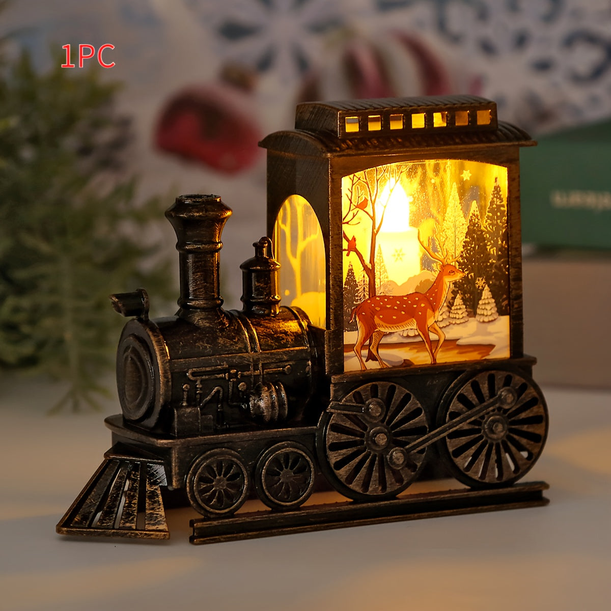 Light Christmas LED Candle - Flameless Candle with Santa Claus and Reindeer, Squirrel, Snowman Theme, Suitable for Christmas
