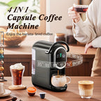 Coffee Machine CAFELFFE 19Bar Automatic Capsule  - Cold & Hot, Nescafe, DG, ESE Pod Compatible, Ground Coffee Option, 1450W, 220-240V, Easy to Clean, European Standard Plug, Perfect for Home Kitchen, Ideal Gift for Halloween,