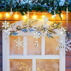Ornaments 16-Pack Glass Snowflake Garden Suncatcher for self-assembly