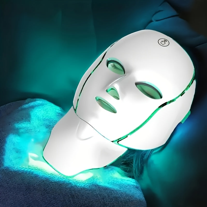 Facial Mask Beauty Device 138-Bead LED , 7-in-1 Face & Neck Care Tool with 7 Modes – Perfect for Home Use and Travel, Salon-Quality Skincare