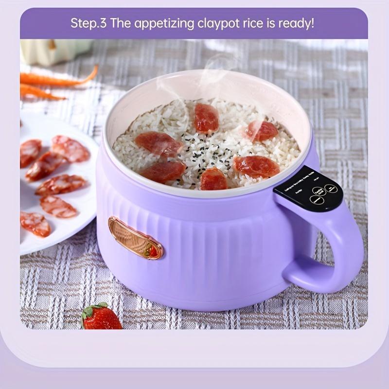 Coccer SENBOWE Compact 1.6L Electric Cooker - Portable Two-Color Selection (Matcha Green & Lilac), Touch Control with Intelligent Handle, Non-Stick for Soup, Rice, Porridge & Hot Pot - Perfect for Dorms & Small Kitchens