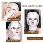 Facial Mask Beauty Device 138-Bead LED , 7-in-1 Face & Neck Care Tool with 7 Modes – Perfect for Home Use and Travel, Salon-Quality Skincare