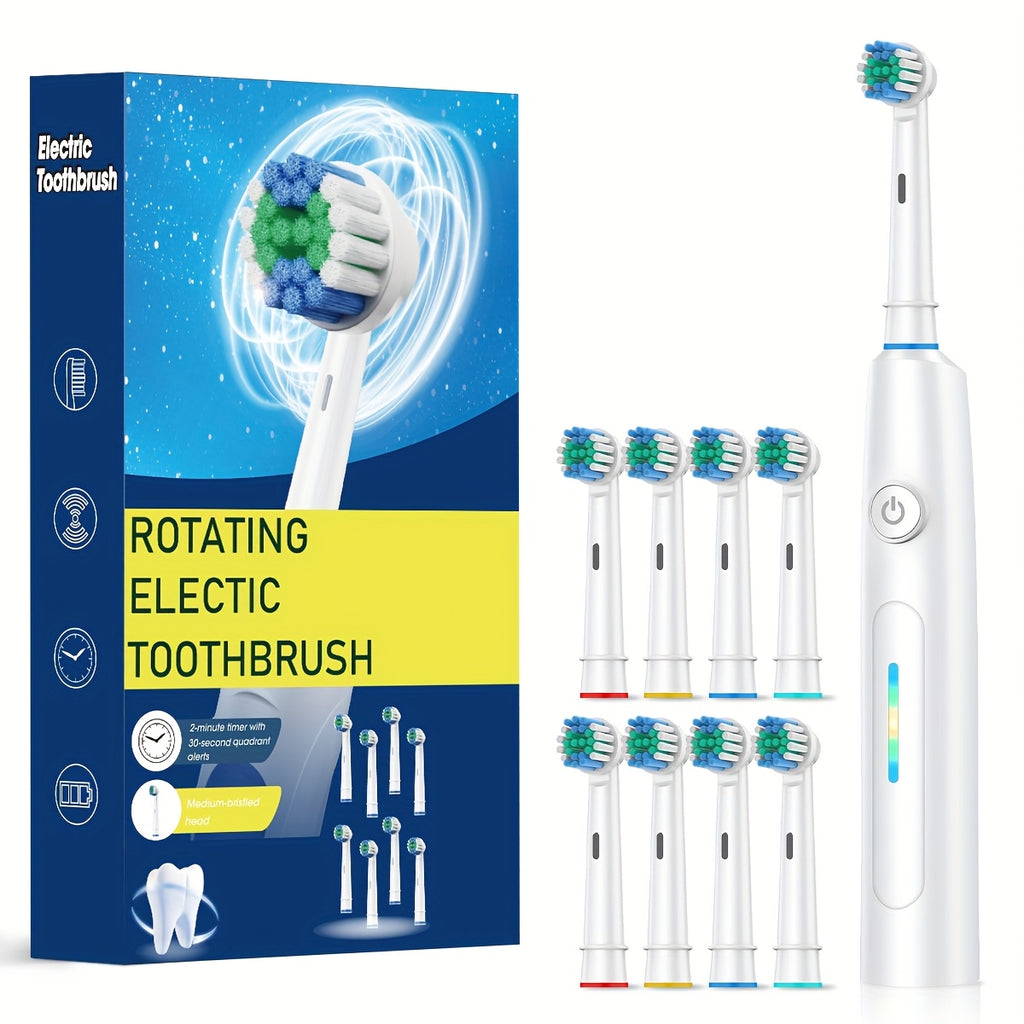 Toothbrush Electric for Adults & with 6 Speed/Rotation Modes (USB,), Smart Brush Compatibility, 6 Color Options (White/Black)