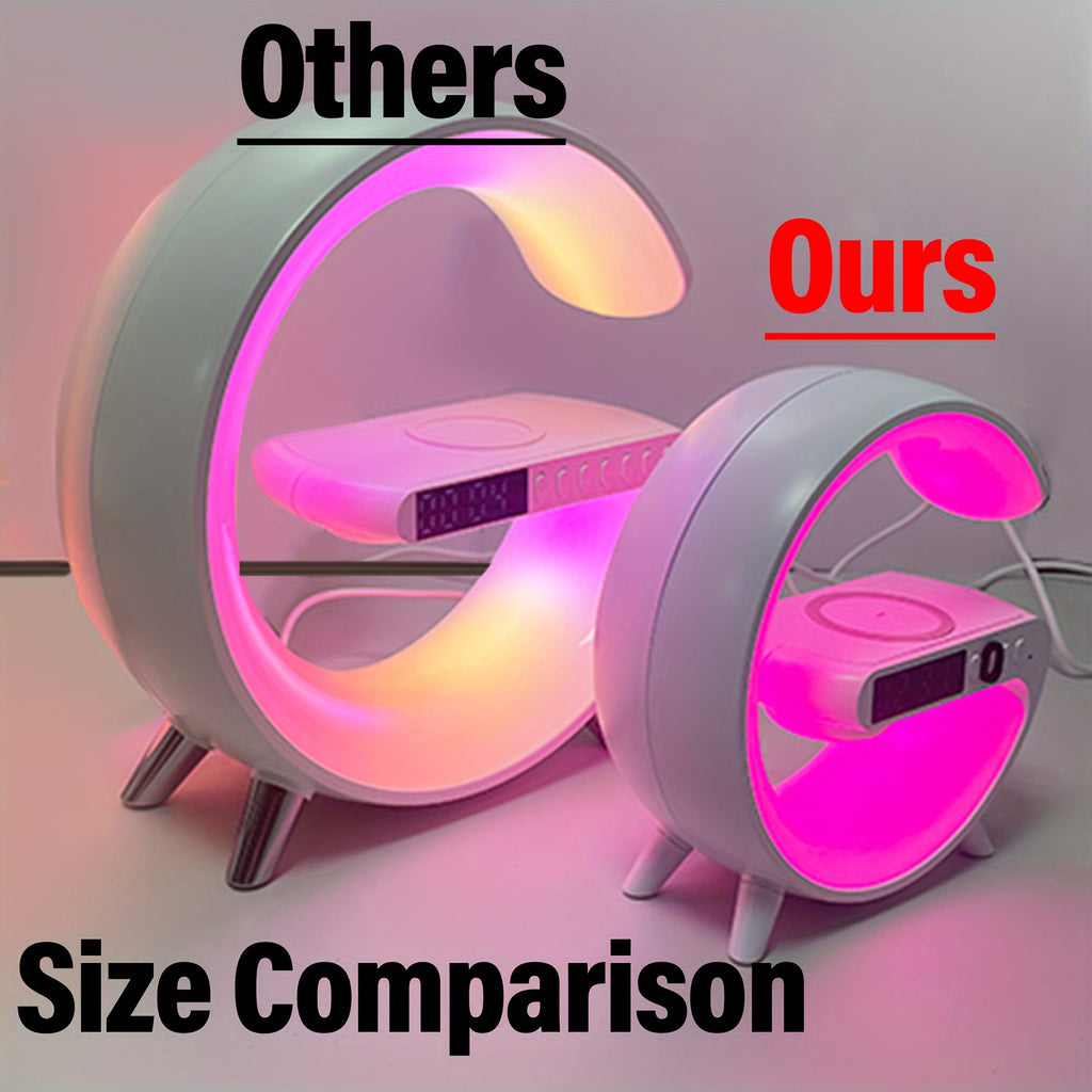 Charger and Night light Wireless Charger Stand Speaker Wireless Charging Station Atmosphere Nightlight Sunrise RGB Rhythm Light Table Lamp for Bedrooms Alarm Clock Birthday Gift Mobile Phone Stereo for iPhone 16 15 14 13 Pro Max AirPods for Samsung