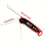 Thermometer 1pc Fast-Reading Digital Meat Thermometer, Metal Kitchen Food Temperature Meter with LCD Display, Single Use, Suitable for Food Contact, Requires 1 AAA Battery (Not Included) - Adult