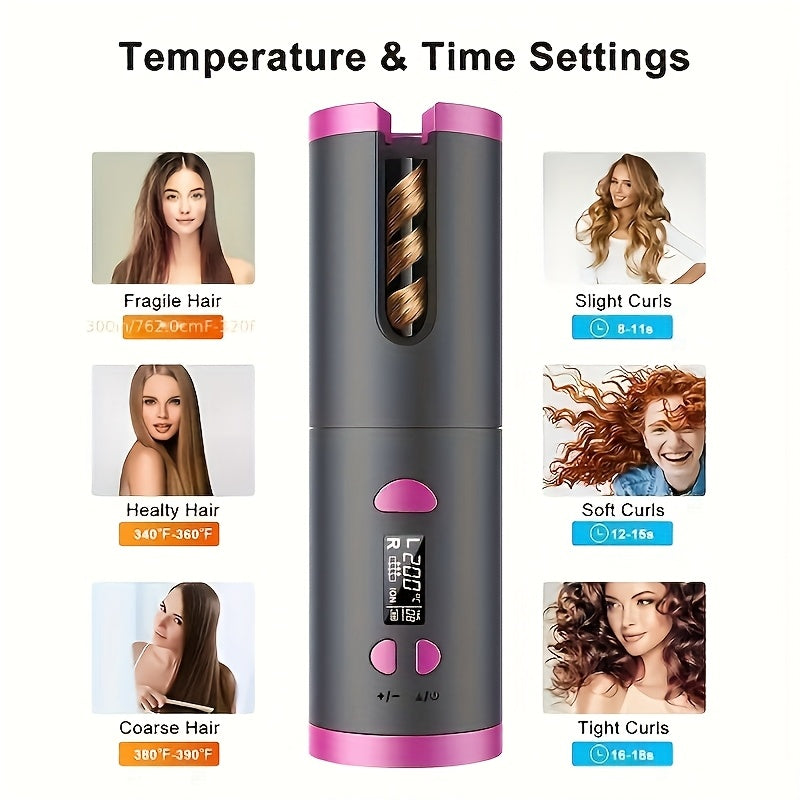 Hair Curler 1 Automatic  for Marvelous Locks - Fast Charging USB, Ceramic, 5 Heat Settings Tangle-Free - Perfect for Styling and Special Occasions, Includes Elegant Gift Box