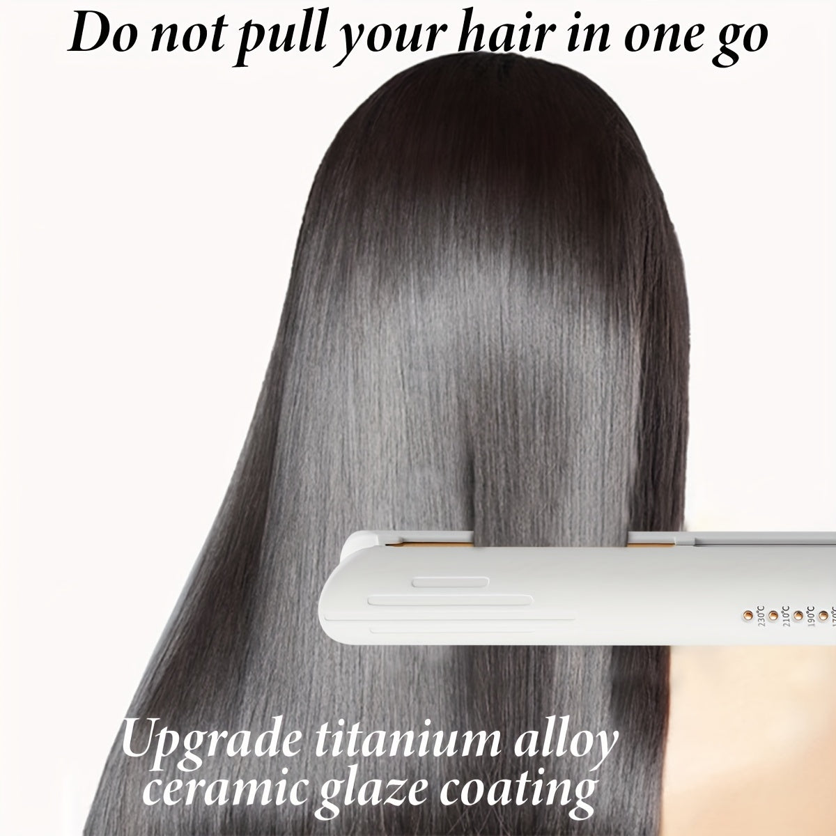 Hair Straightener CRASTS Titanium Flat Iron, 24W Unisex Adult  with 4-Temperature Settings, 220V Type C Plug, No Battery Required, for Straightening and Styling Hair, Home Use