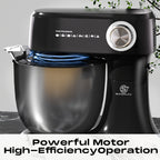 Mixer Food Processor 800 W SUPERLEX with 4.5L Stainless Steel Bowl - Professional Kneading Machine with 10 Speeds, Dough Hook, Whisk & Scraper - Stand Mixer for Bread, Cakes & More