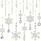 Ornaments 16-Pack Glass Snowflake Garden Suncatcher for self-assembly