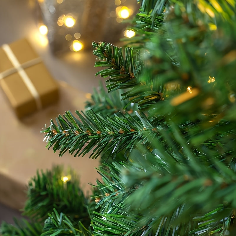 Tree Artificial Green Flocked Christmas Tree with Fireproof PVC Branches and Easy Assembly