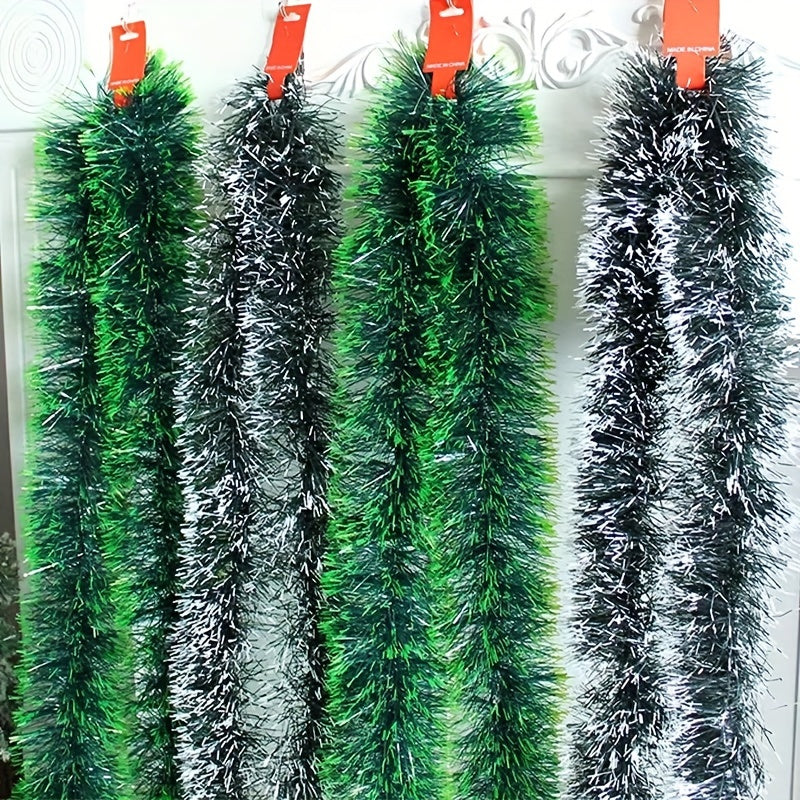 Garland Classic Christmas Artificial Tinsel  in Green And White