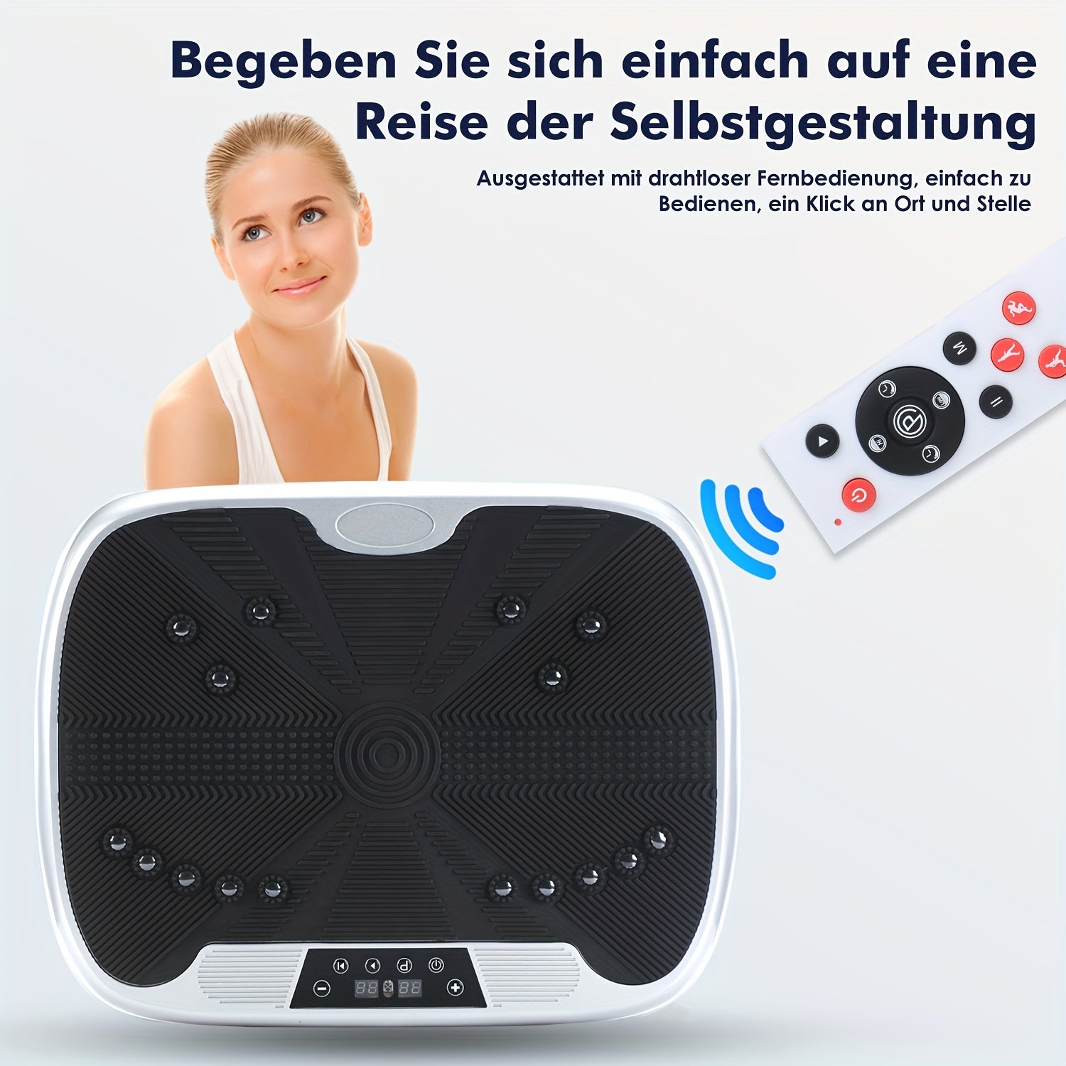 Vibration Plate with Electromagnetic Massage | 99 Speed Levels | Acupressure Foot Pad | Remote Control And Resistance Band Included | Silent Whole Body Burner for Home Fitness, Muscle Recovery, Balance Improvement,  Sma