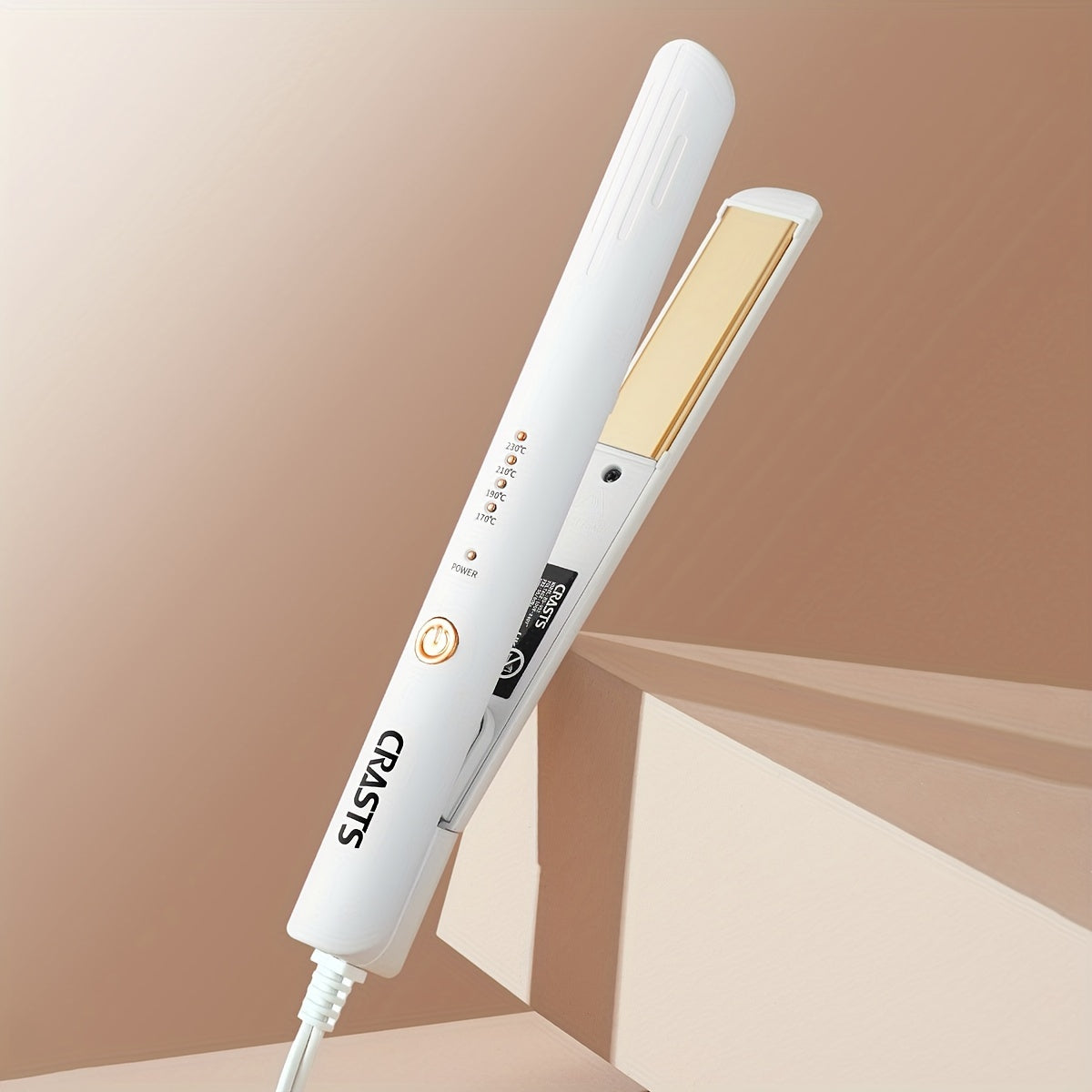 Hair Straightener CRASTS Titanium Flat Iron, 24W Unisex Adult  with 4-Temperature Settings, 220V Type C Plug, No Battery Required, for Straightening and Styling Hair, Home Use