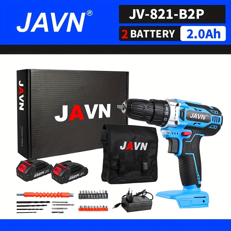 Screwdriver 1 Set JAVN 20V Cordless Drill Electric Screwdriver, Mini Wireless Power Driver DC Lithium-Ion Battery 3/8-Inch