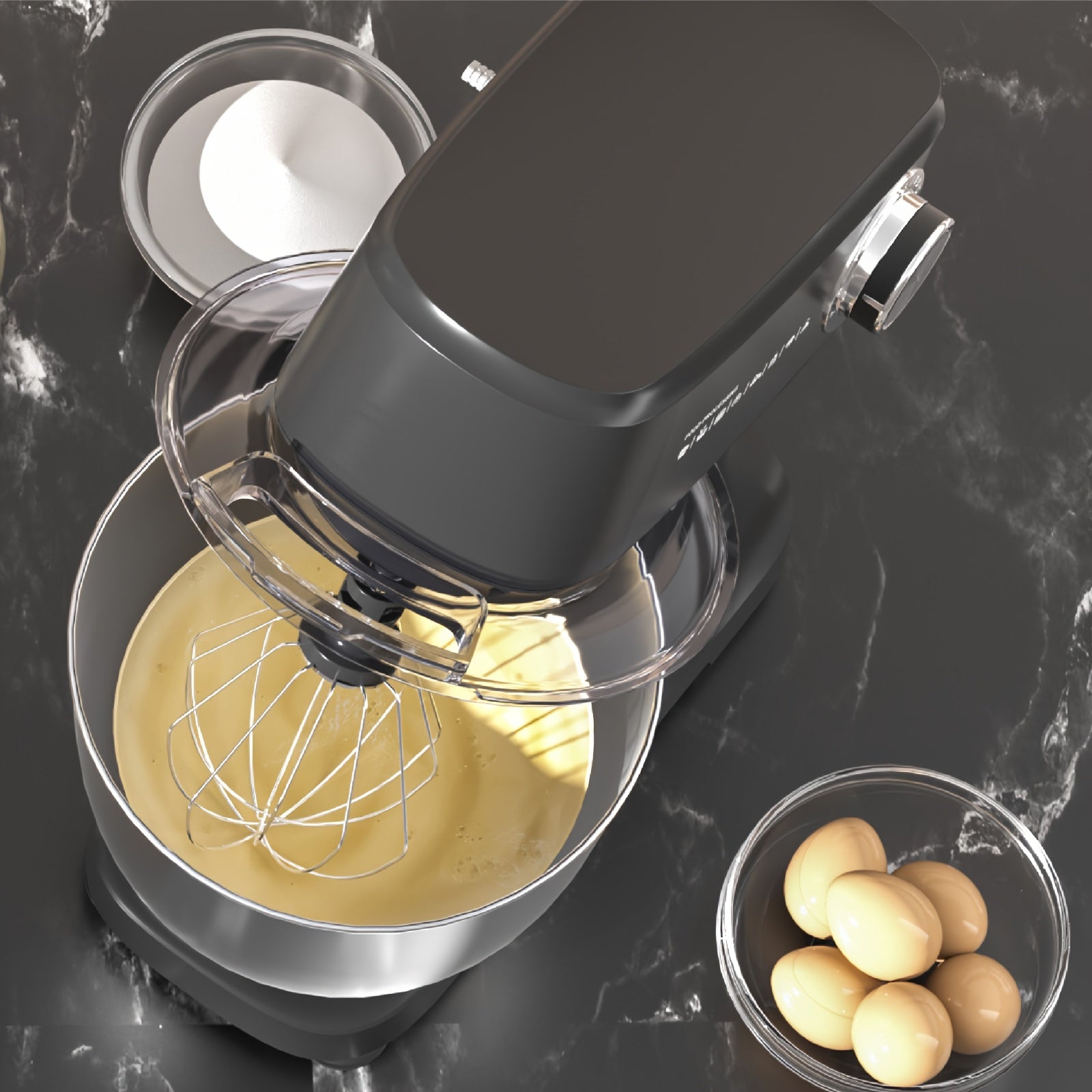 Mixer Food Processor 800 W SUPERLEX with 4.5L Stainless Steel Bowl - Professional Kneading Machine with 10 Speeds, Dough Hook, Whisk & Scraper - Stand Mixer for Bread, Cakes & More