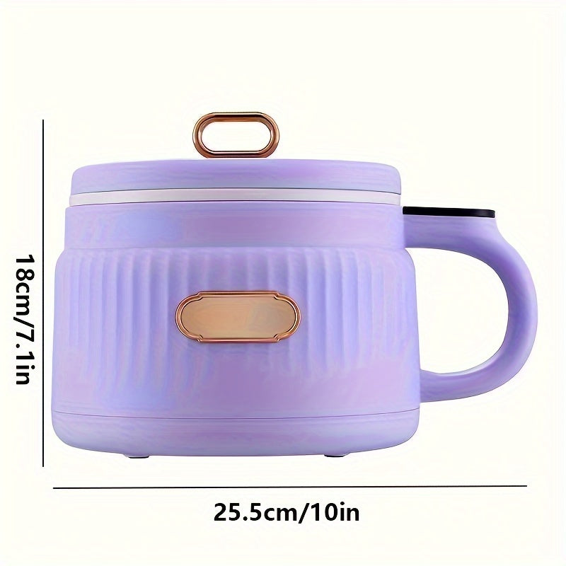 Coccer SENBOWE Compact 1.6L Electric Cooker - Portable Two-Color Selection (Matcha Green & Lilac), Touch Control with Intelligent Handle, Non-Stick for Soup, Rice, Porridge & Hot Pot - Perfect for Dorms & Small Kitchens