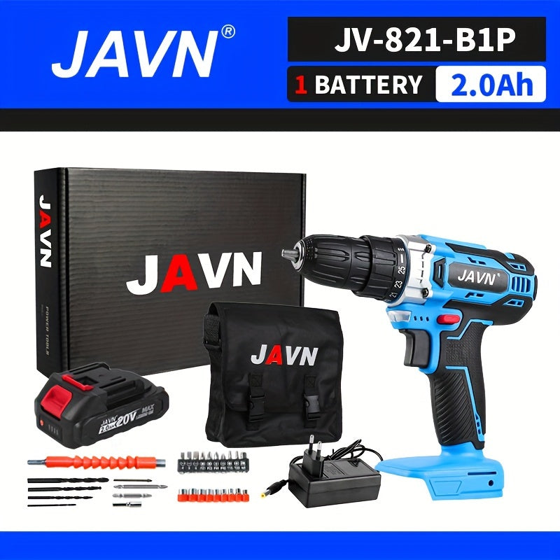 Screwdriver 1 Set JAVN 20V Cordless Drill Electric Screwdriver, Mini Wireless Power Driver DC Lithium-Ion Battery 3/8-Inch