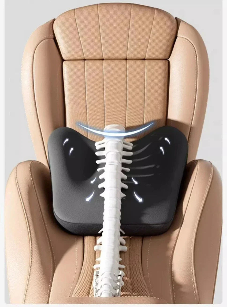 Memory Foam Car Lumbar & Neck Support Pillow – Washable & Universal Fit