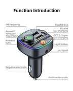 Bluetooth 5.3 FM Transmitter & MP3 Player