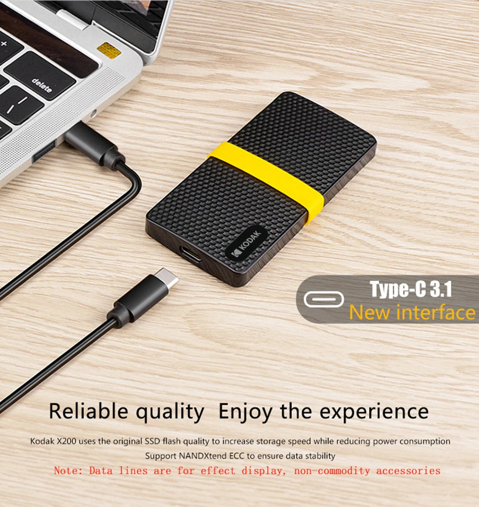 Kodak X200 Portable SSD – USB 3.1 Type-C