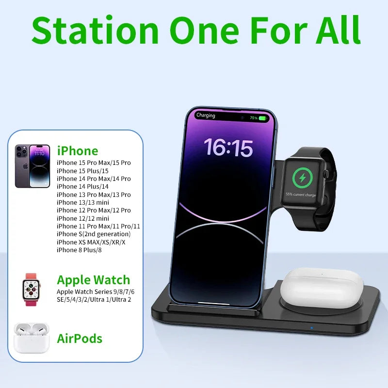 Wireless Charger for iPhone, Watch & AirPods