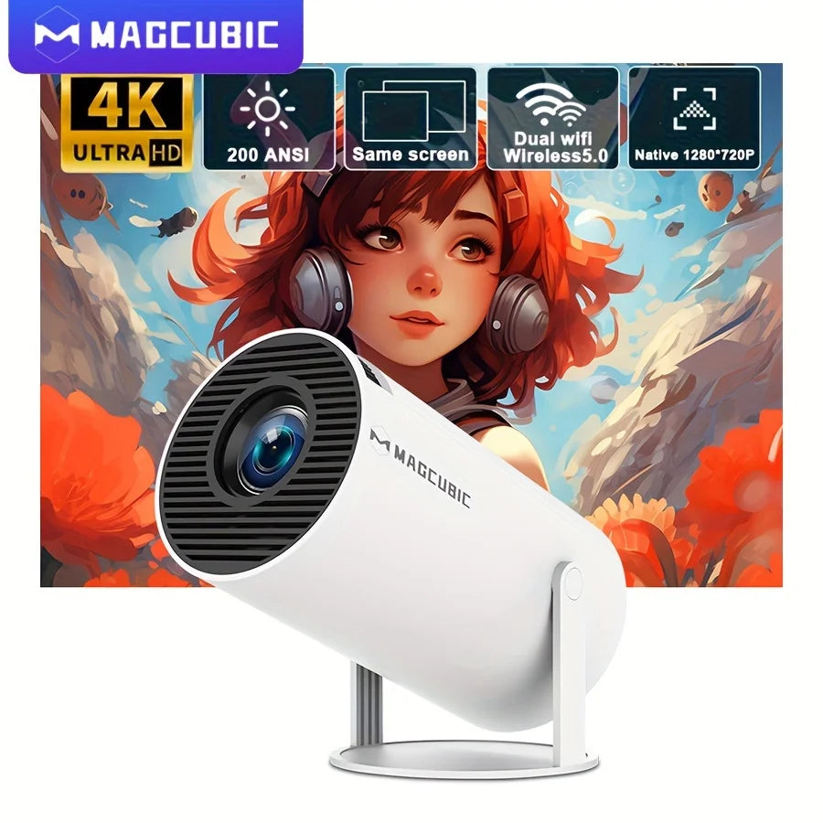 Projector Magcubic HY300 Pro Projector 200ANSI Native 720P Wireless Screen Mirroring System Dual Band WiFi Hi-chip A3100 for Home Theater