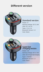 Bluetooth 5.3 FM Transmitter & MP3 Player