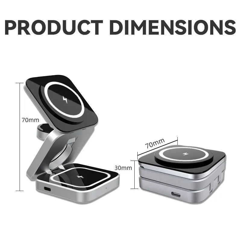 Foldable 3-in-1 Magnetic Wireless Charger