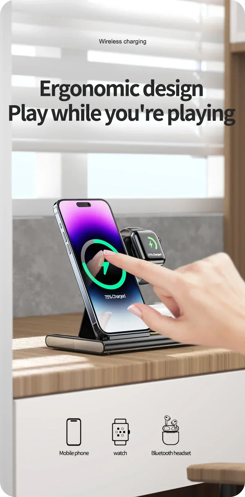 Wireless Charging Dock – iPhone | Watch | AirPods