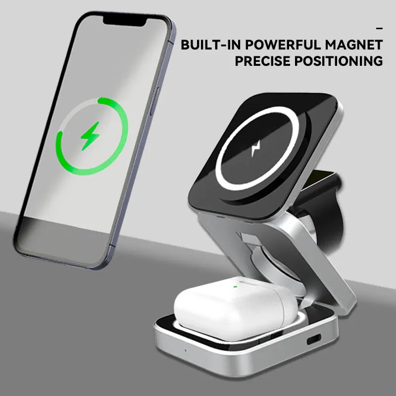Foldable 3-in-1 Magnetic Wireless Charger