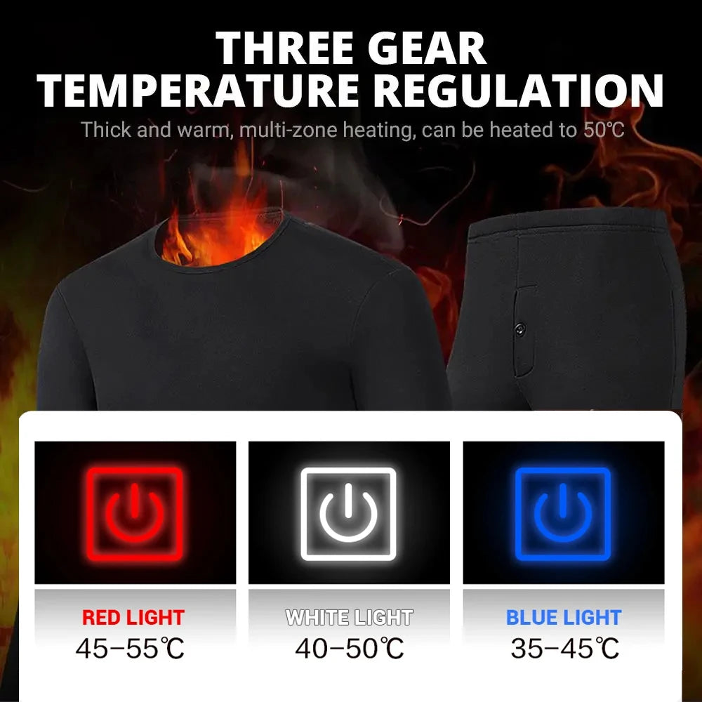 Underwear Winter Thermal Underwear 52 Areas New Heated  Women Men Heating Jacket Winter Accessories USB Electric Heating Clothes