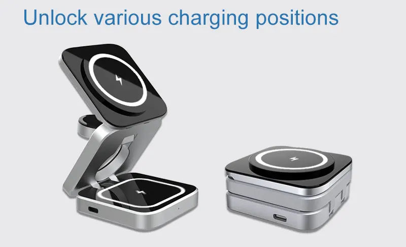 Foldable 3-in-1 Magnetic Wireless Charger