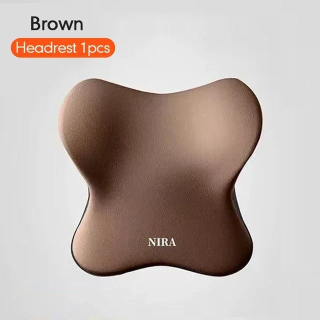 Memory Foam Car Lumbar & Neck Support Pillow – Washable & Universal Fit