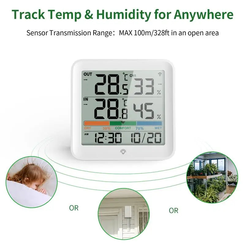 Wireless Temperature & Humidity Monitor (Indoor/Outdoor)