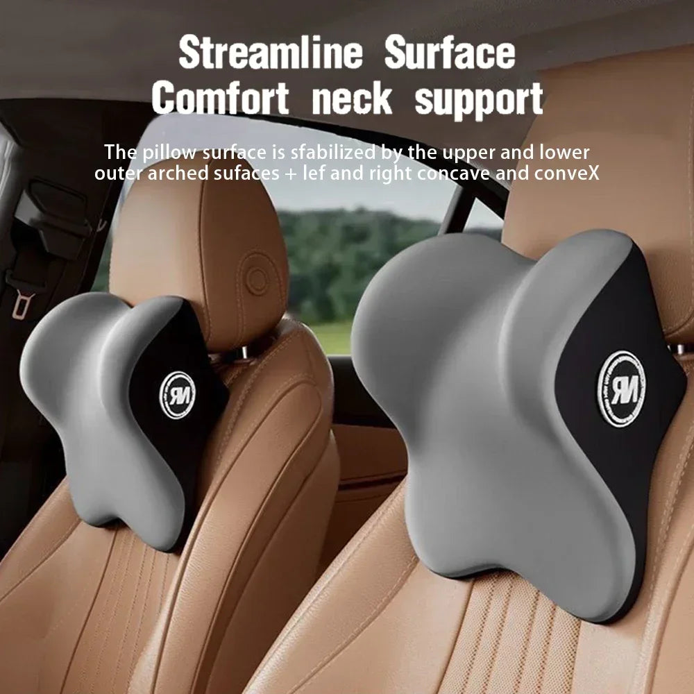 Memory Foam Car Lumbar & Neck Support Pillow – Washable & Universal Fit