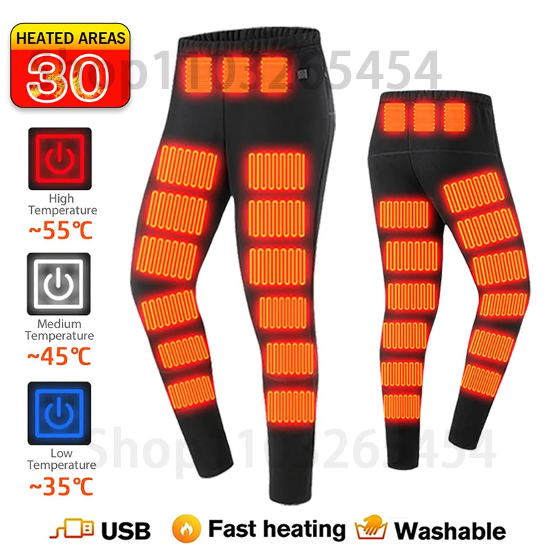 Underwear Winter Thermal Underwear 52 Areas New Heated  Women Men Heating Jacket Winter Accessories USB Electric Heating Clothes