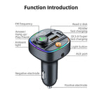 Bluetooth 5.3 FM Transmitter & MP3 Player