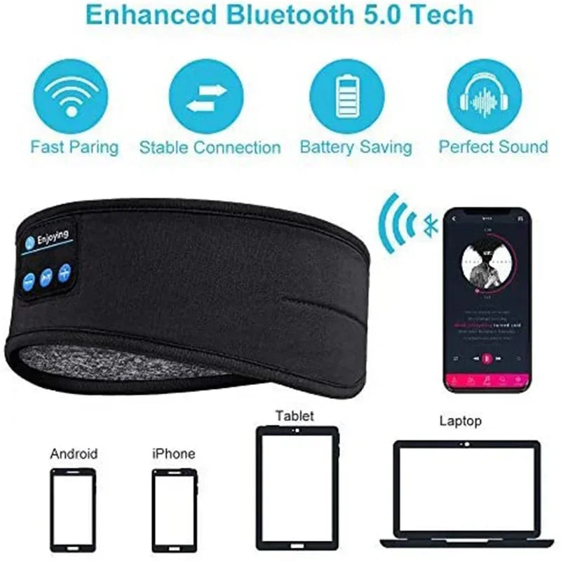 Bluetooth Earphones Sports Side Elastic Wireless Headphones Music Eye Mask Wireless Bluetooth