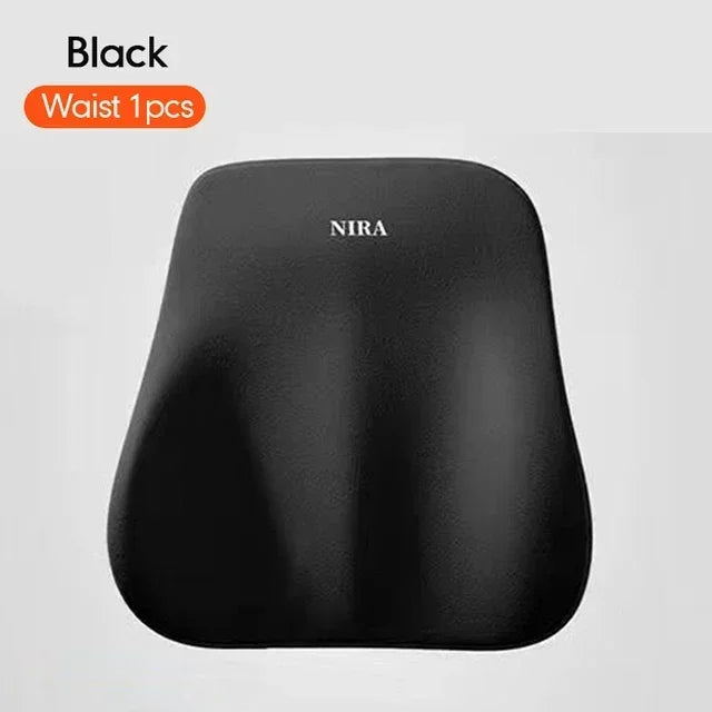 Memory Foam Car Lumbar & Neck Support Pillow – Washable & Universal Fit