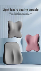 Memory Foam Car Lumbar & Neck Support Pillow – Washable & Universal Fit