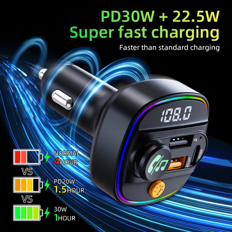 Bluetooth 5.3 FM Transmitter & MP3 Player