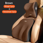 Memory Foam Car Lumbar & Neck Support Pillow – Washable & Universal Fit