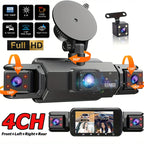 4-Lens 360° Dash Cam – 1080P Full Car View